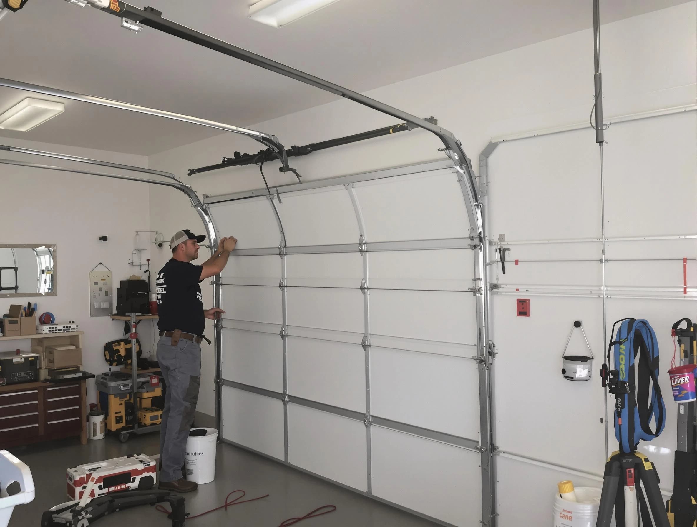 Metuchen Garage Door Repair team installing new garage door in Metuchen