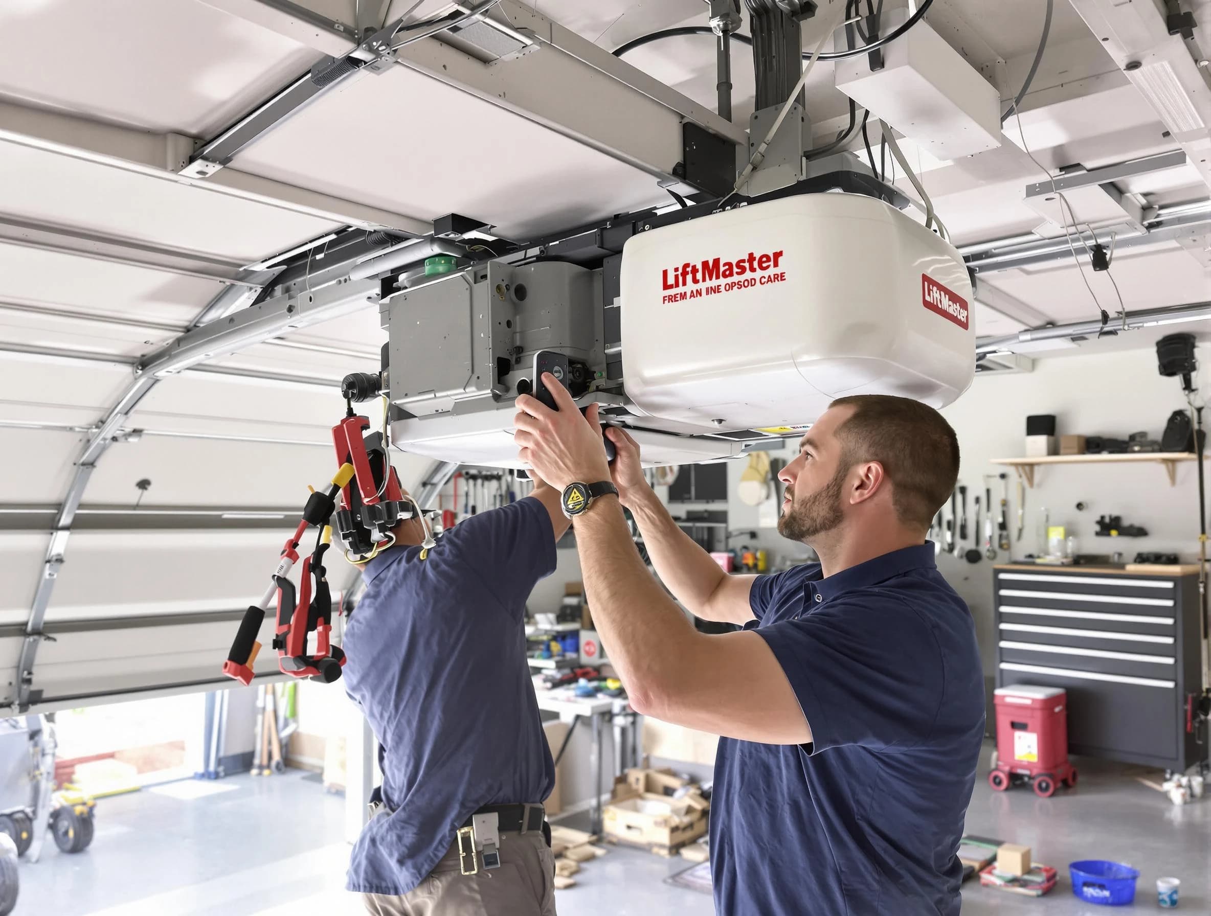 Metuchen Garage Door Repair technician performing advanced diagnostics on garage opener in Metuchen