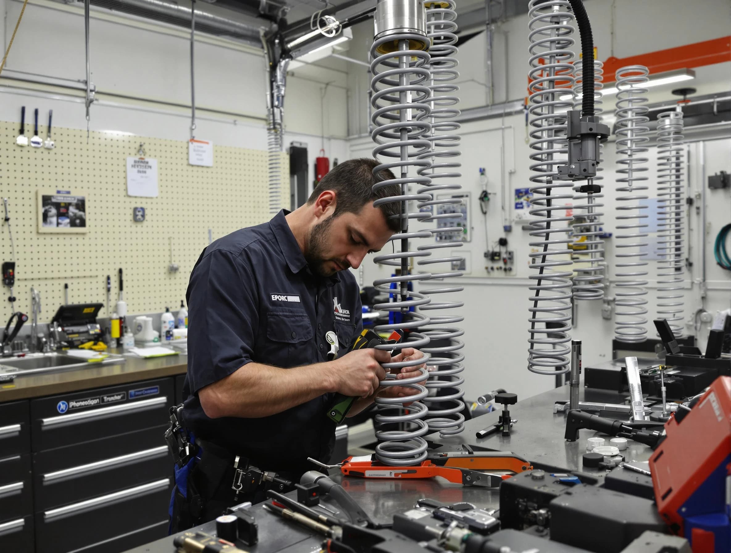 Metuchen Garage Door Repair technician performing spring repair in Metuchen