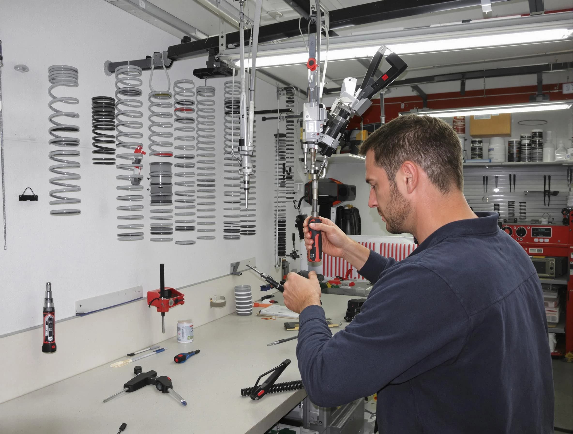 Metuchen Garage Door Repair safety certified technician performing precision spring replacement in Metuchen