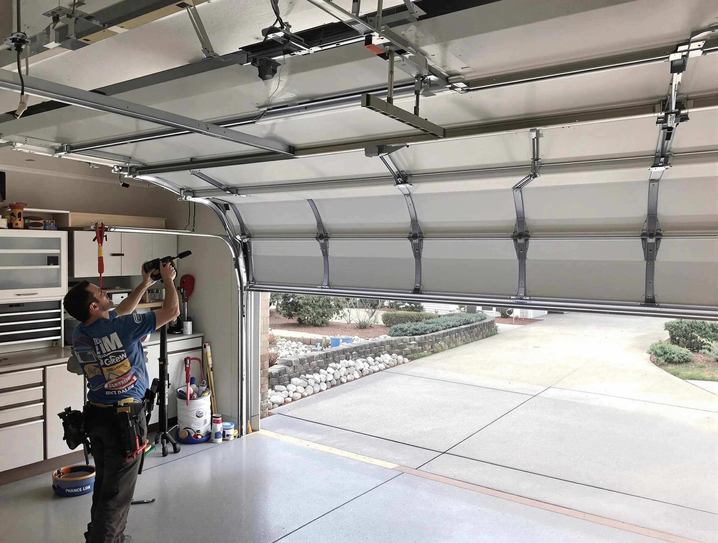 Garage door track repair service by Metuchen Garage Door Repair in Metuchen