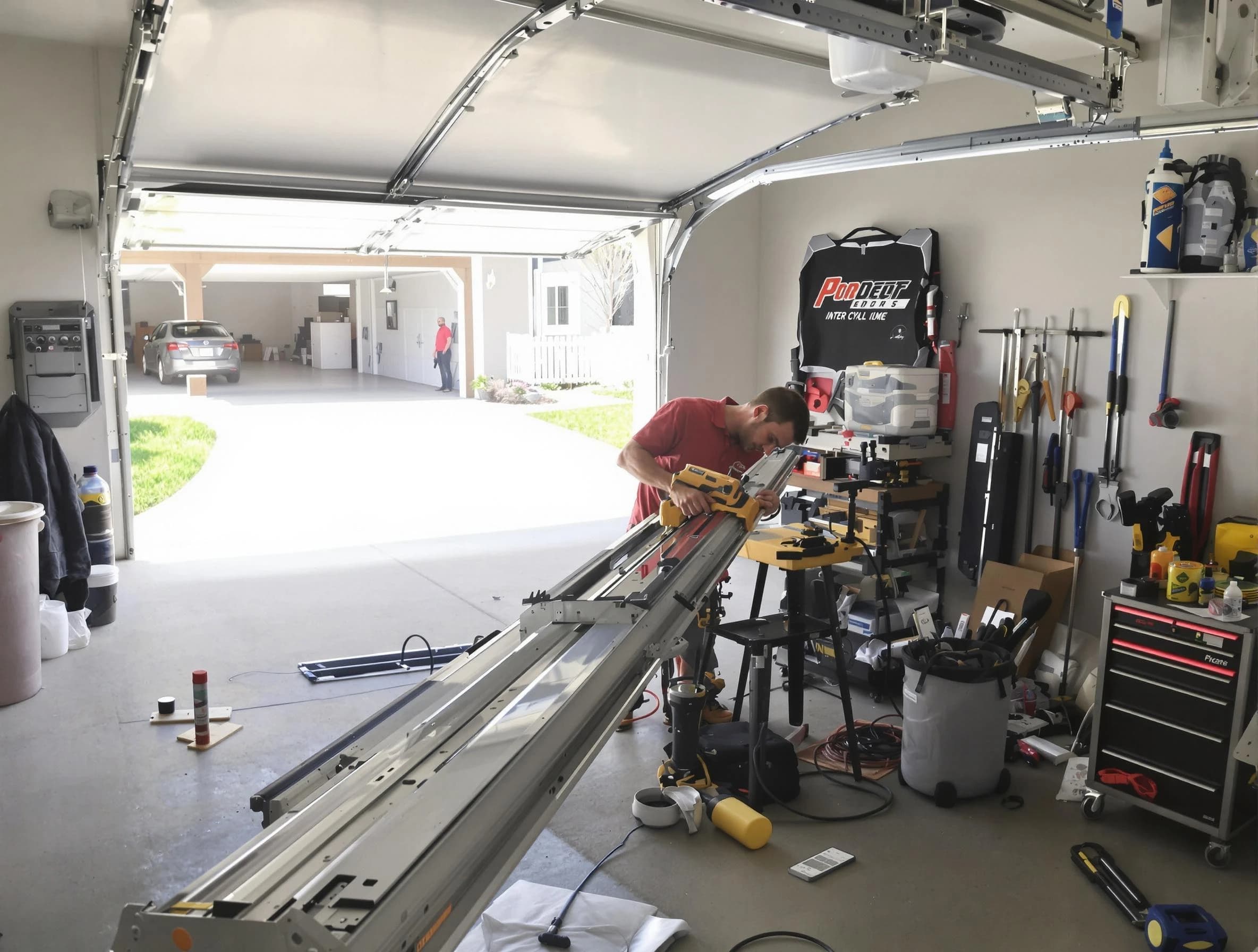 Metuchen Garage Door Repair expert performing track repair in Metuchen